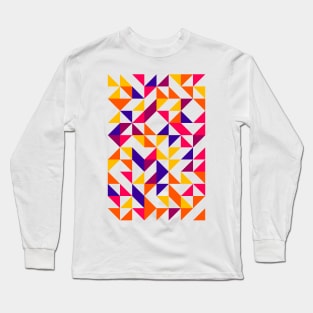 Popular Geometric Colourful Triangle Pattern Long Sleeve T-Shirt